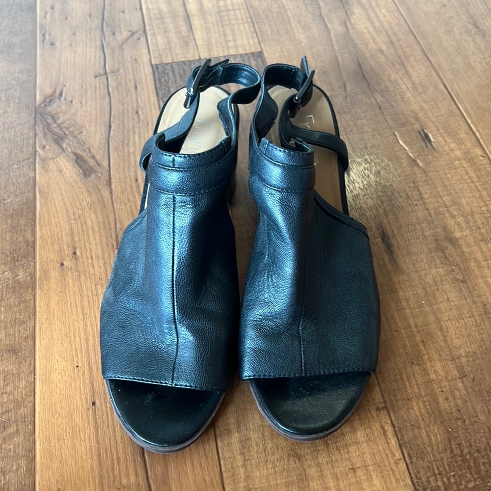 Franco Sarto black leather sandals